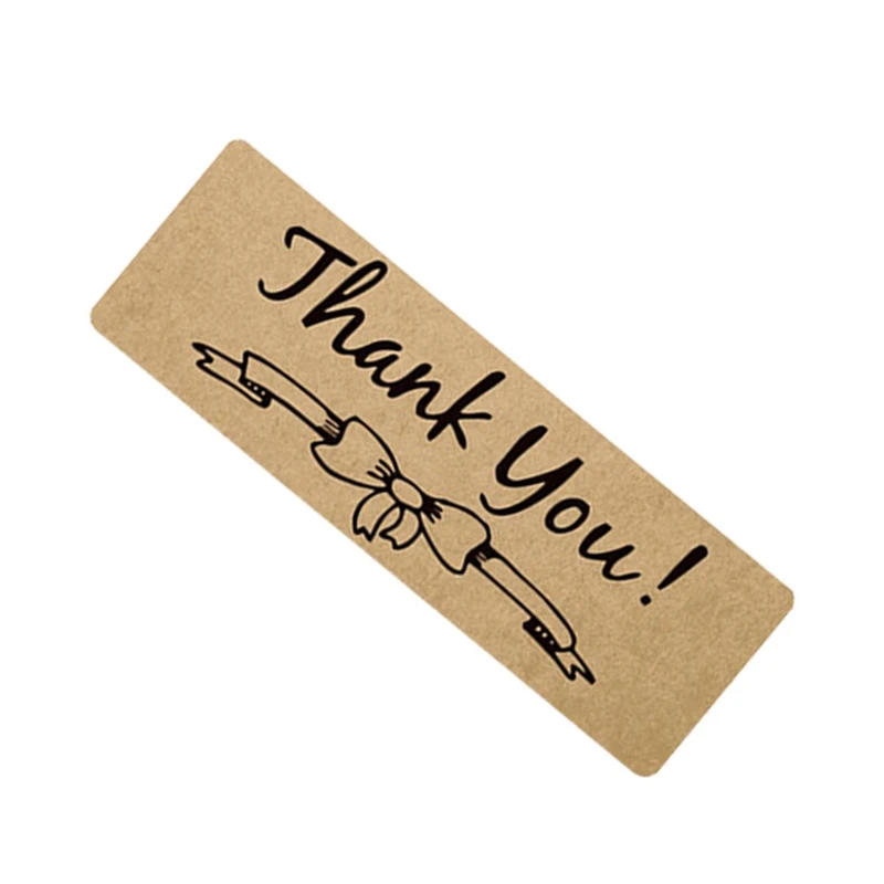 1200Piece Thank You Stickers Set, Thank You Stickers Label Roll Thank You For Envelope Retail Store 75X25mm Kraft Paper