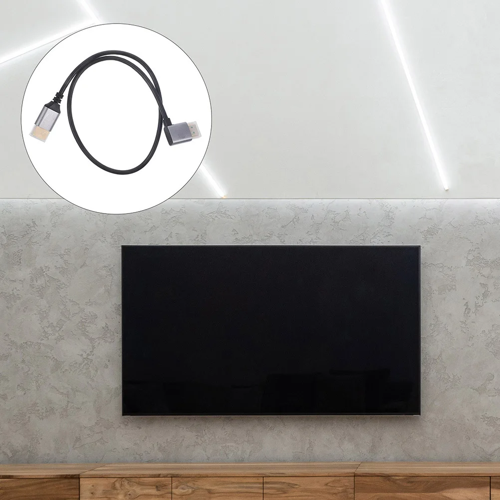 كابل فيديو 8K ذكر إلى ذكر بزاوية قصيرة 2.1 لشاشة العرض والكمبيوتر المحمول وسلك عرض فائق الدقة #1