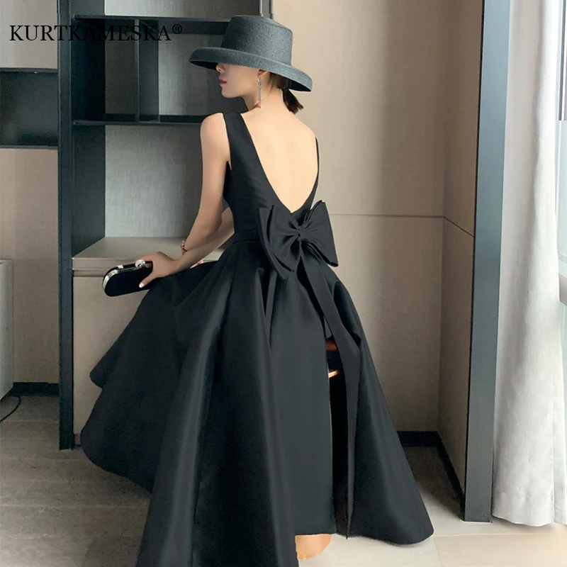 

Sexy Backless Big Bow-tie Evening Guest Long Party resses for Women 2024 Elegant Prom Birthday Size and Color Can Be Customized