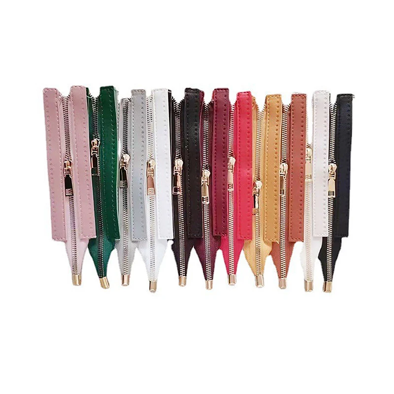 DIY Zipper For Woven Bag Hardware PU Leather Zipper Sewing Accessories Metal Zipper For Clothes Shoes Supplies