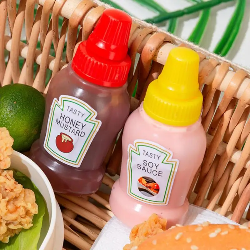 Mini Condiment Bottles Portable Seasoning Storage Containers Jars Bbq Office Dressing Dispensers For Ketchup Honey Salad