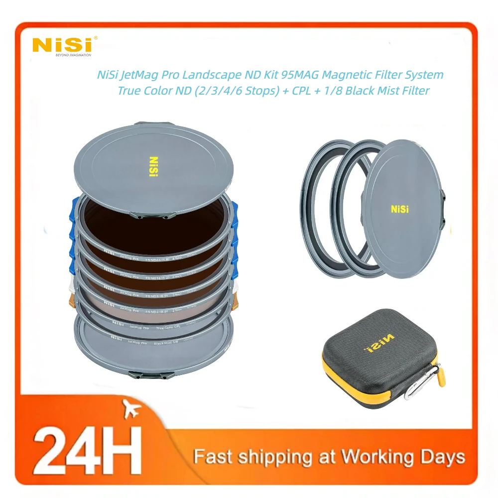 NiSi JetMag Pro 95MAG Cinema Magnetic Filter Kit FS ND2 ND8 ND16 ND64 TC CPL Black Mist 1/8 With Storage Case For Movie Live