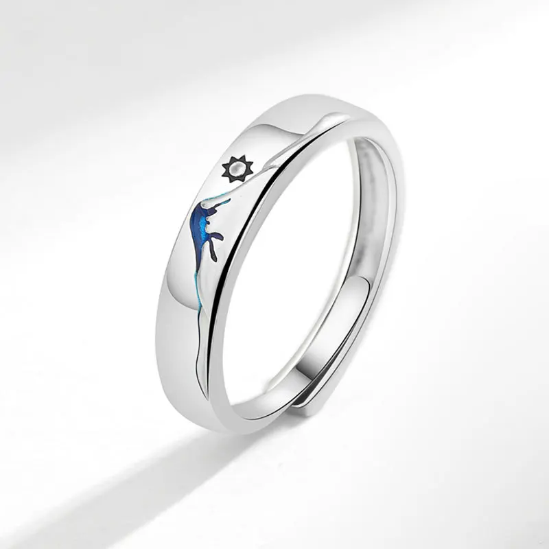 KOFSAC mountain sun moon rings per donna uomo personalità 925 gioielli in argento sterling coppia creativa anello regalo chic