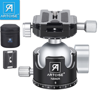 ARTCISE 46mm Low Profile Tripod Ball Head,All Metal CNC Single/Double Panorama Ball Head for Tripod, Camera DSLR Max Load 25kg
