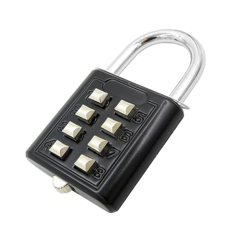 8-stelliger Passwortcode, wasserdichtes Zahlen-Vorhängeschloss für den Außenbereich, Zinklegierung, Koffer für Gepäck, Reisen, Smart Lock, Anti-Dieb mit Schlüssel – Detail 6