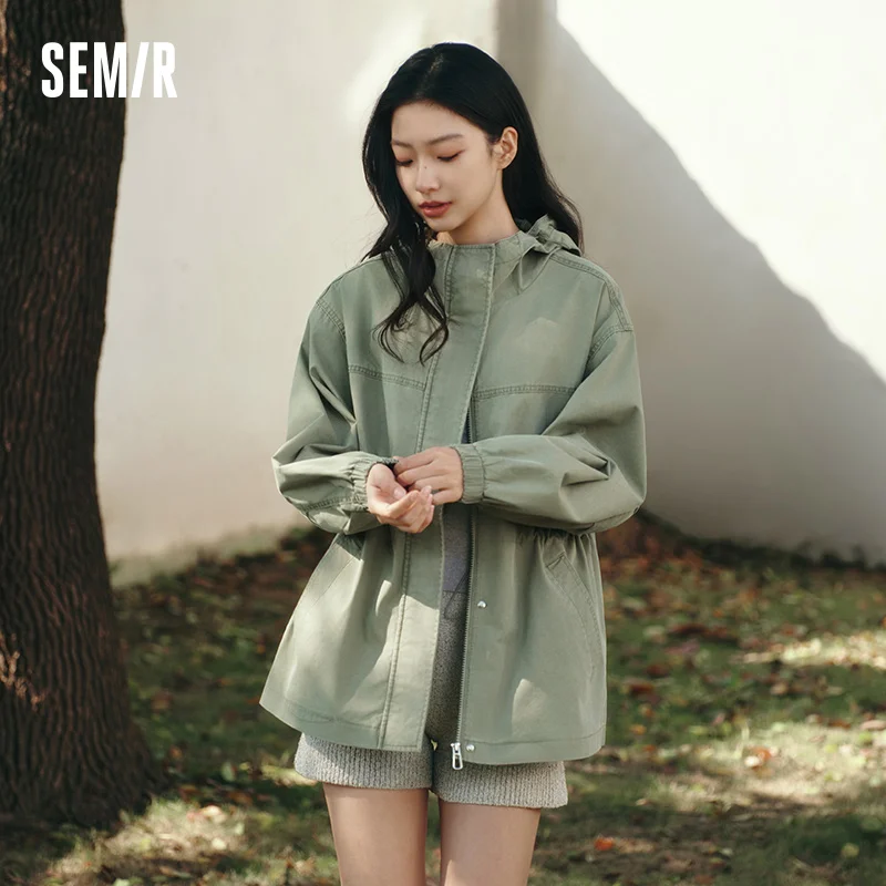 Women's Retro Denim Jacket - Casual Loose Fit with Cinched Waist