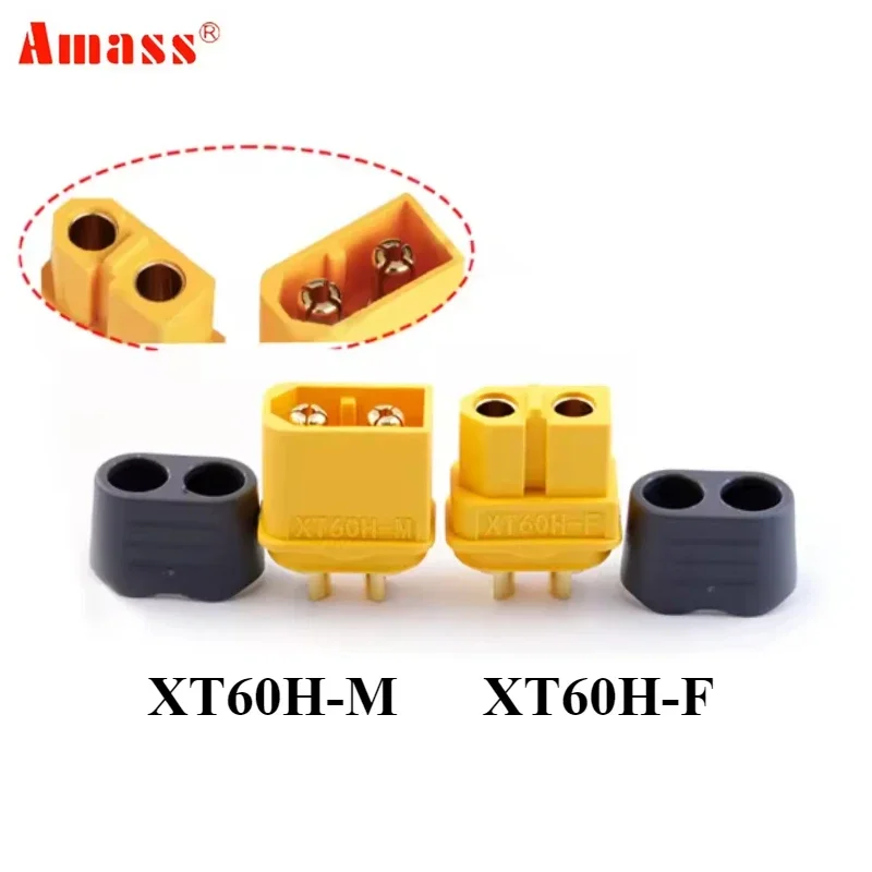 10PCS AMASS XT60H + XT60 Connector with Cover Protection Male Female Power Plug with Sheath for Lipo Battery RC Planes Cars