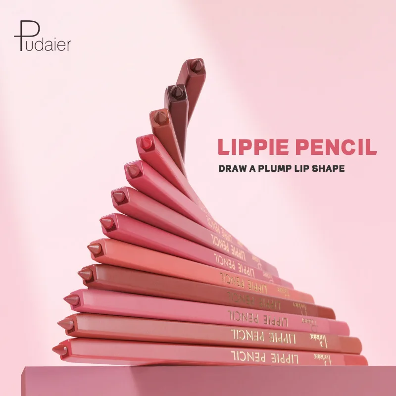 Matte Lip Liner Shaped Lips Full Lip Depict Lip Shape Waterproof Longlasting No Snob-Dye Brown Lipstick Shaped Full Lip Black view 2