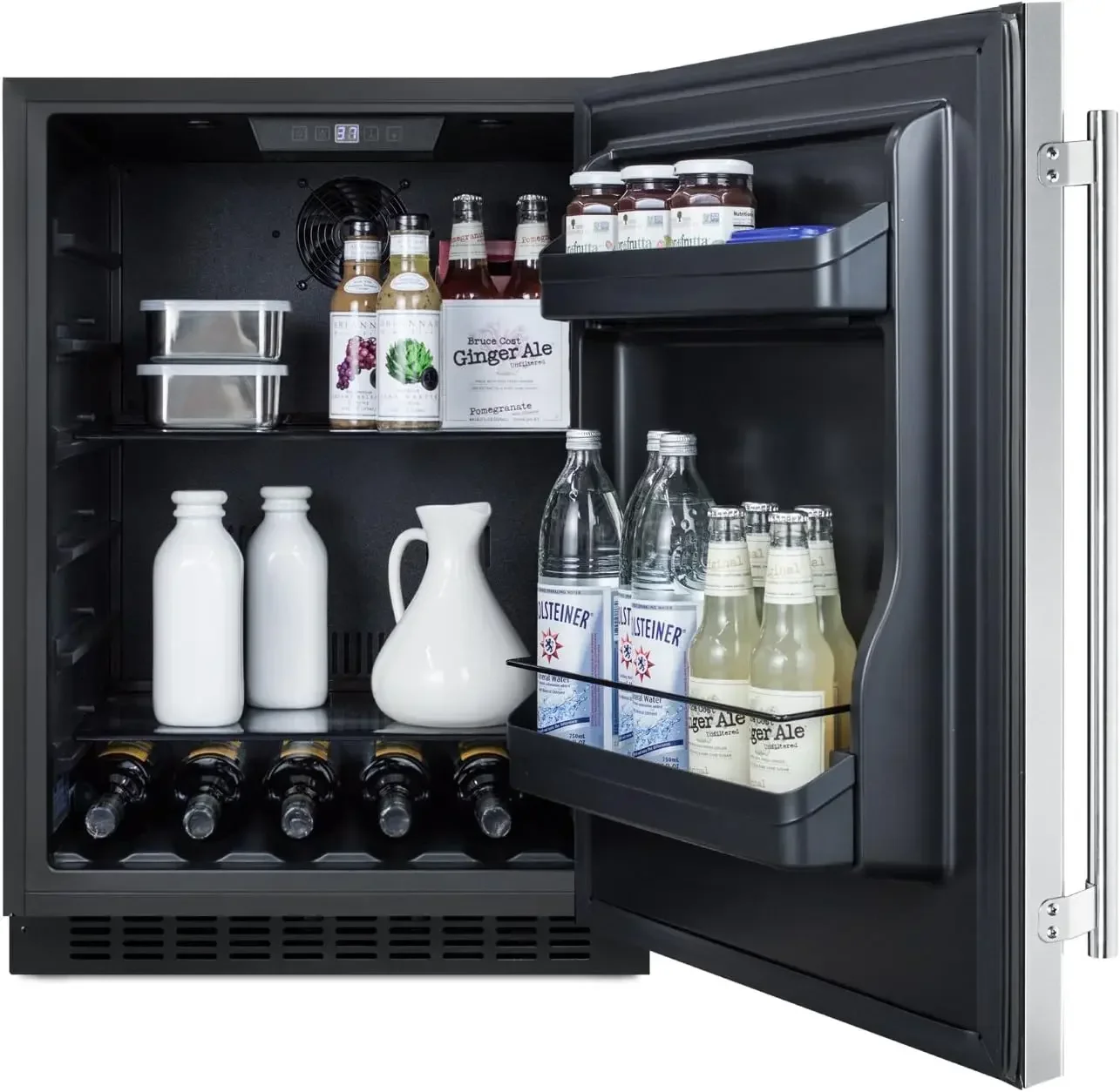 

Summit AL54 ADA Height 24" Built-In Undercounter Refrigerator with Glass Shelves and Door Storage, Stainless Steel/Black