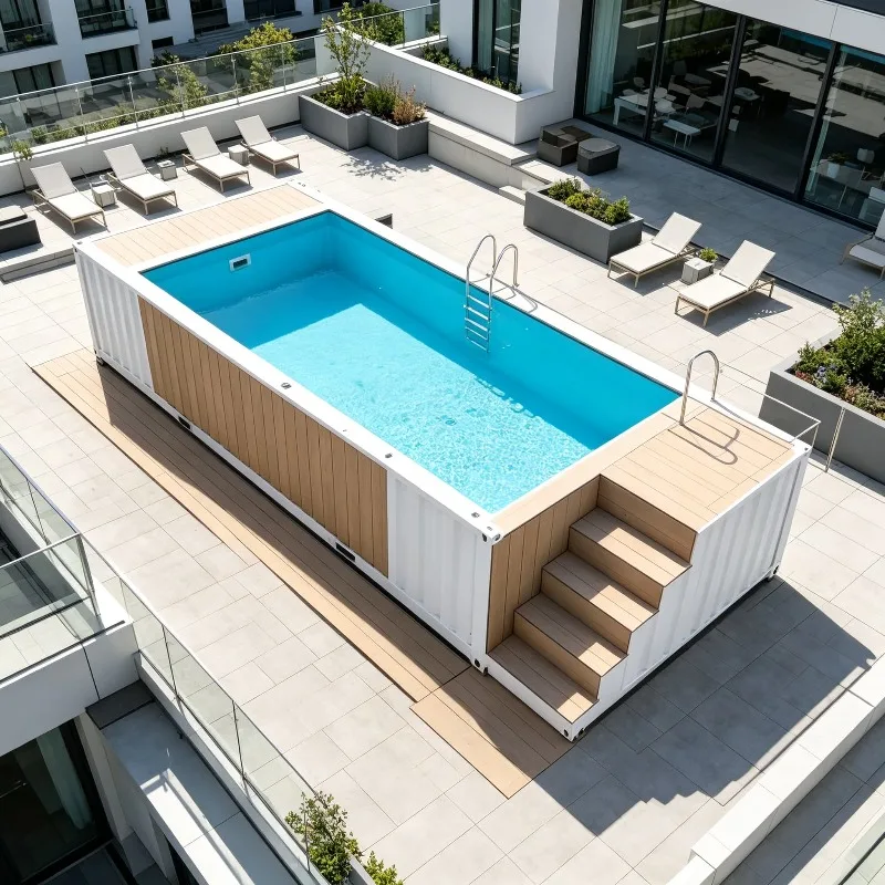 Container Pool Prefab Swimming Pool with Window Filter Pump Garden Courtyard Center Customized Exterior Color