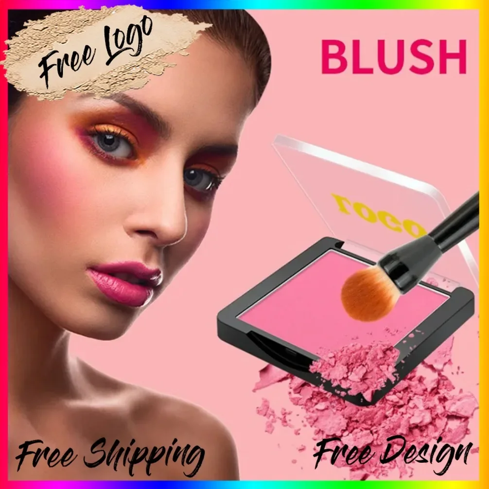 Private Label Custom Logo Blush Palette Matte Low Saturation Multifunctional Single Color Vegan Makeup Wholesale Powder Blusher