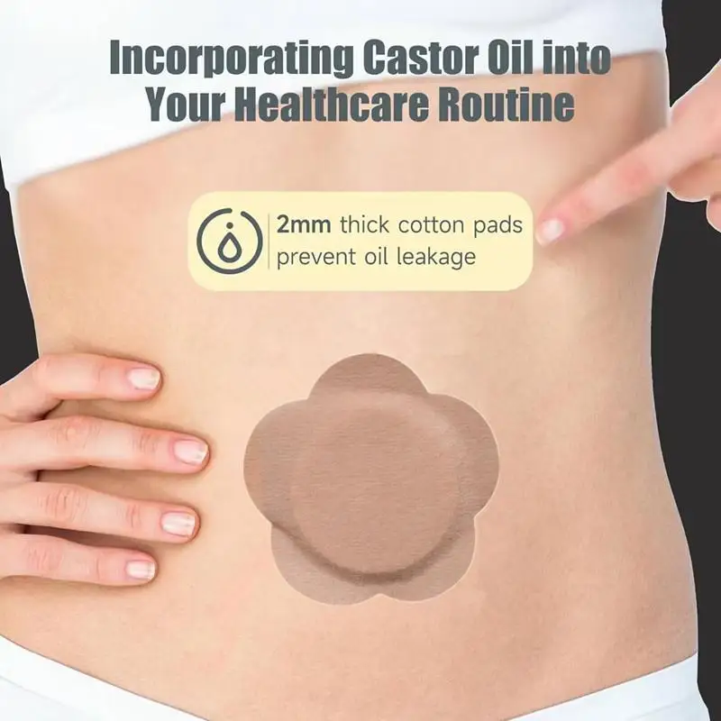 สติ๊กเกอร์ปิดสะดือแบบมีกาวในตัว 50 ชิ้น/ชุด สำหรับเปลี่ยน แพ็คน้ำมันละหุ่งแบบใช้แล้วทิ้ง ป้องกันการซึมผ่าน