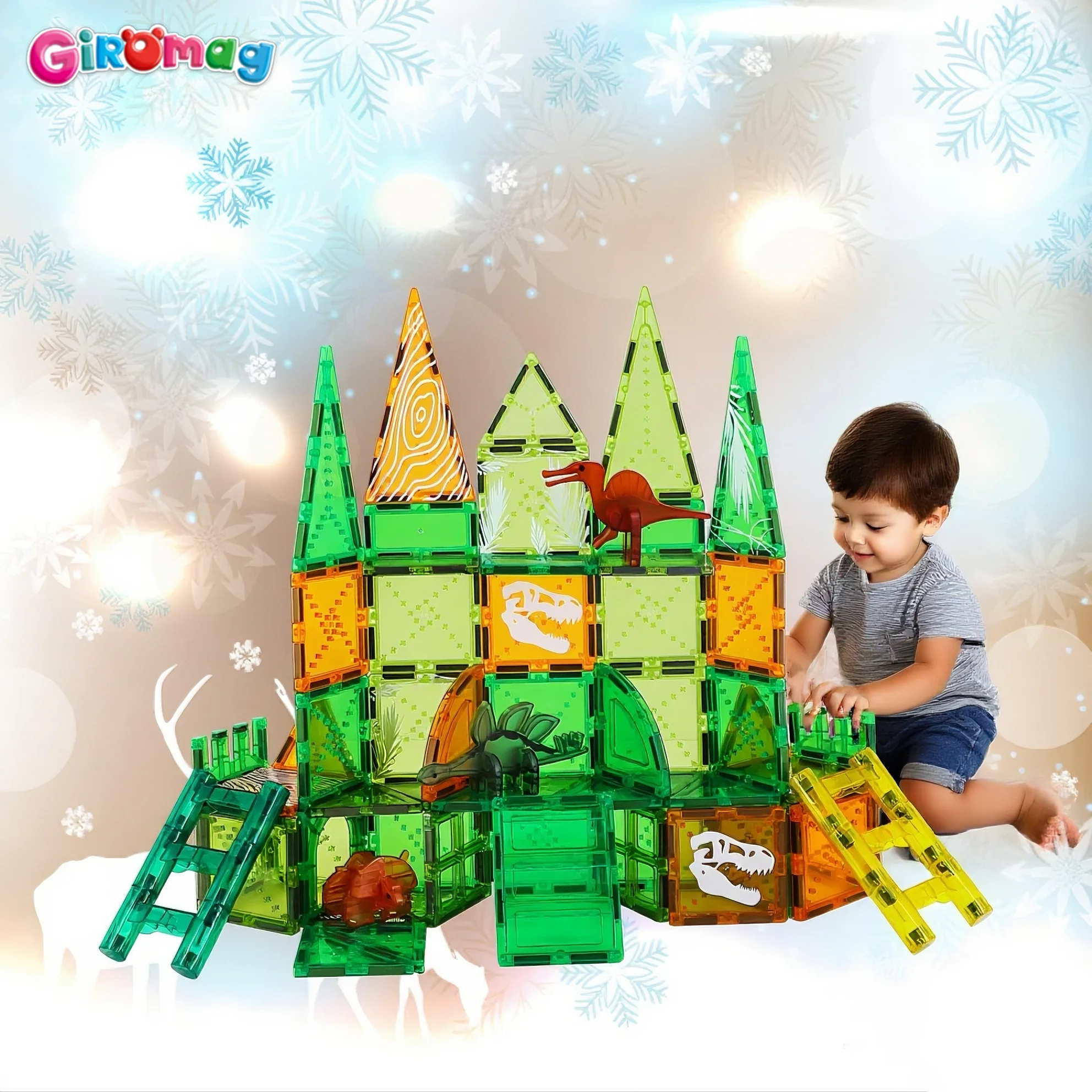 

GIROMAG 80PCS Ocean Animal Themed Magnetic Blocks Set STEM Educational Construction Toys for Boys & Girls Aged 3+ Premium Qualit