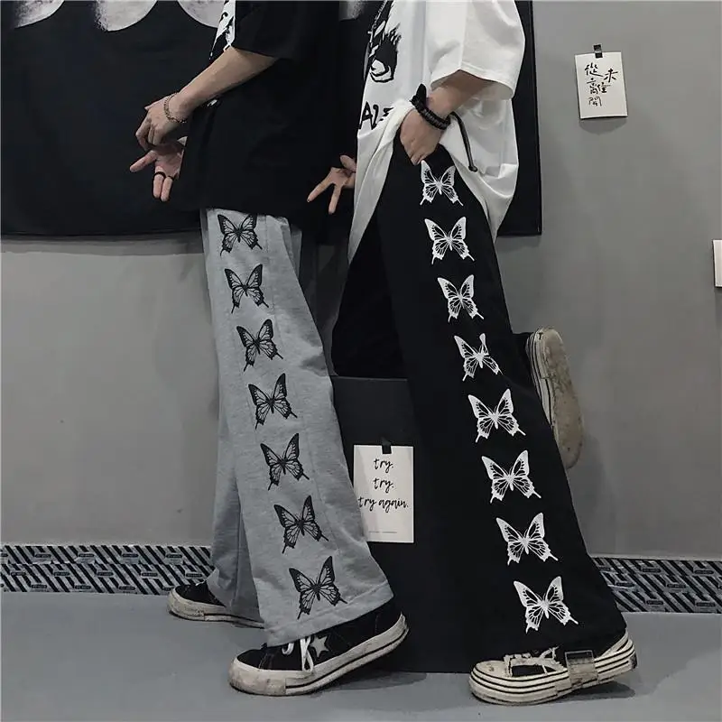 

Harajuku Y2k Oversize Wide Pants Japanese Men Streetwear Korean Sweatpants Print Casual Sport Straight Trousers