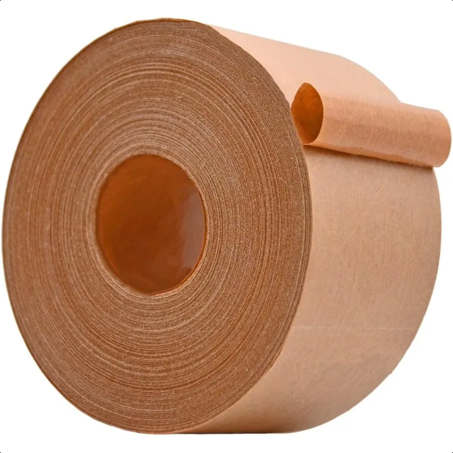 

WOD WATWTH EcoFriendly Brown Gummed Kraft Paper Tape 3 inch x 450 ft. Pack of 1 Shipping Tape Water Activated for Packing Boxes