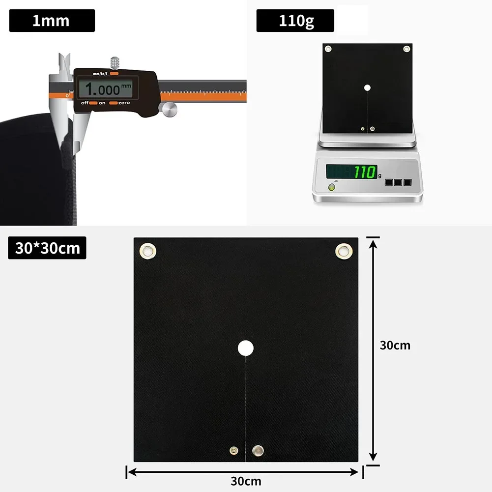 Almofada De Soldadura De Calor De Fibra De Vidro Cobertor, Retardador De Chamas, Equipamento De Segurança, Forma De Abertura, 1Pc, 300x300mm