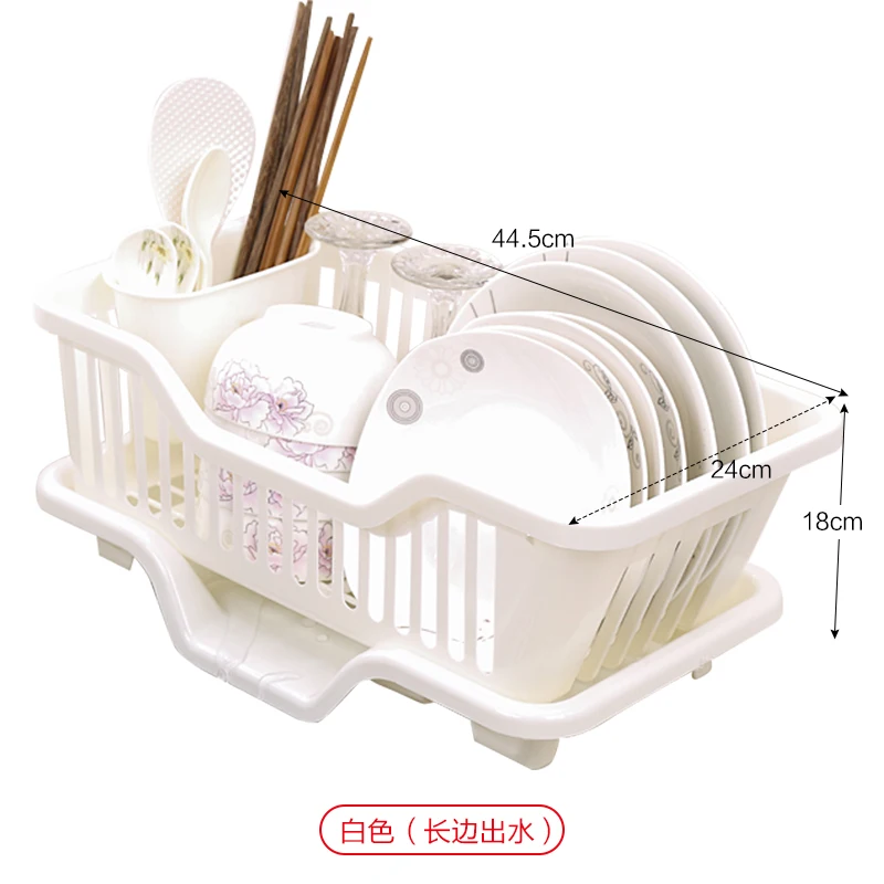 Japanese-style thick plastic kitchen household dishes, plates, cutlery drain storage basket, dripping water by the sink to dry t