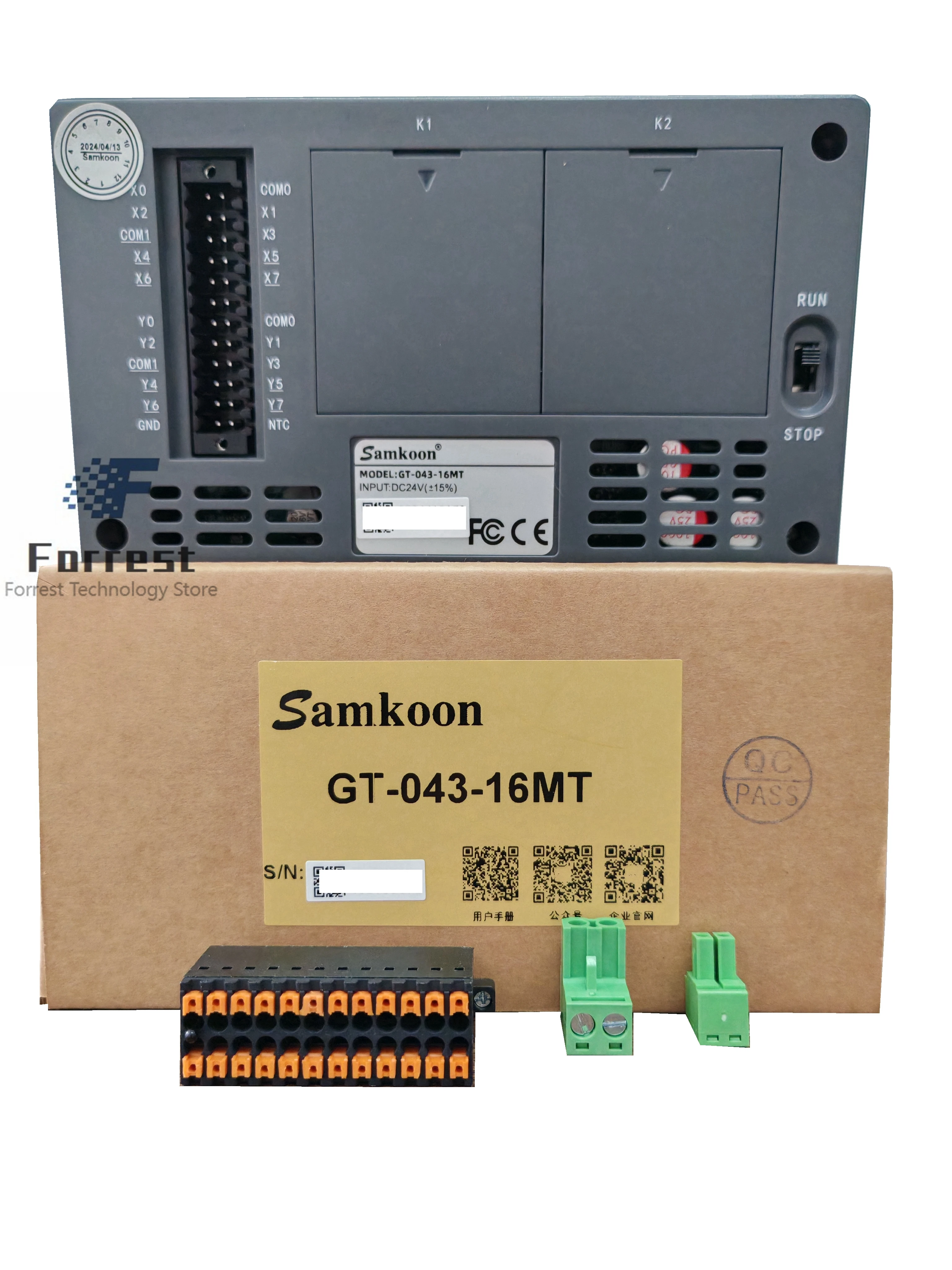 Samkoon HMI + PLC GT-043-16MR GT-043-16MT ความละเอียด4.3นิ้ว480*272พิกเซลหน้าจอสัมผัสเครื่อง All-in-One