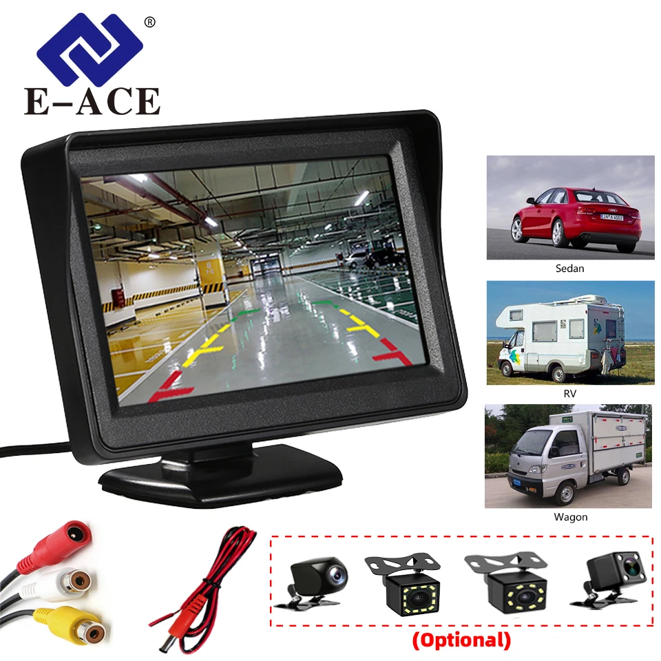 

Car Rear View Camera & Monitor Kit Parking System with Night Vision DVR Recording Waterproof Backup Camera Easy Installation