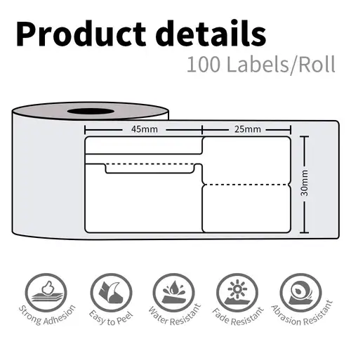 Imagen 2 del producto Papel autoadhesivo para etiquetas de precios de joyería, para fabricante de etiquetas Phomemo M110, papel térmico de 70x30mm con impresora M110 M221 M200 M220