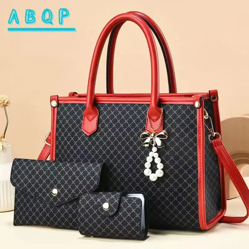 New Women's Handbag Luxury Brand 3-piece Set Fashionable Women's Shoulder Bag Large Capacity Casual Women's Bag High Quality
