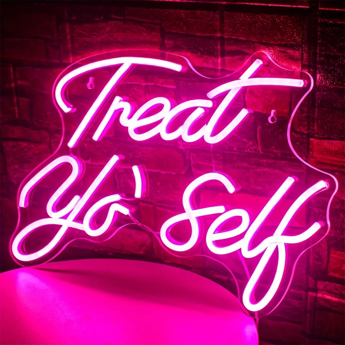 LED Neon Sign Lights for Bedroom Decoration, Wall Art, Treat Yourself, Boy, Girl, Game Room, Bar, Club Decor, Birthday Gifts