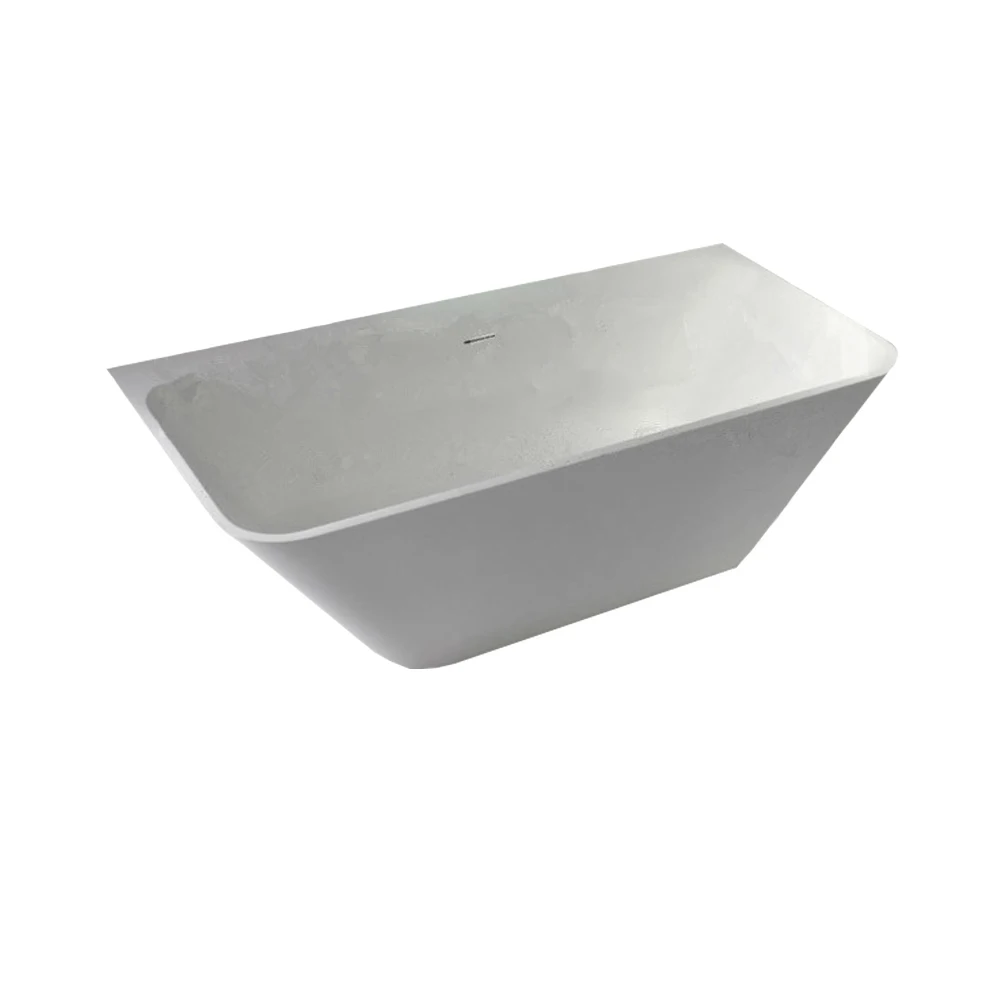 

1800x850x550mm Solid Surface Stone CUPC Approval Bathtub Rectangular Freestanding Corian Matt White Tub RS6545A