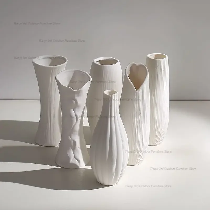Nordic Style Design Ceramic Vase Flower Aesthetic Plant Vintage Small Vase Design Ikebana Rose Floreros Luxury Home Decor FYVS