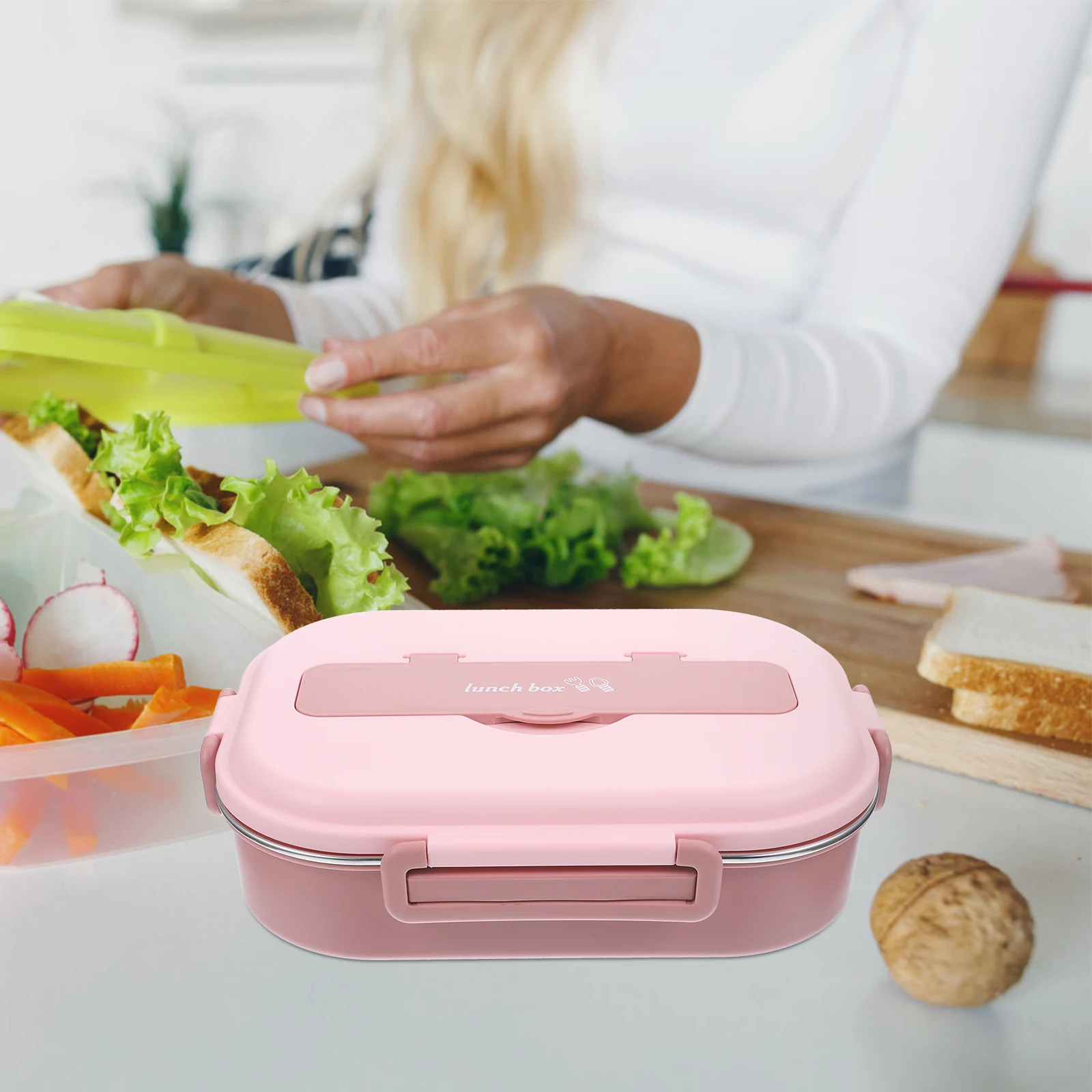 

4 Compartments Leak Proof Food Grade Heavy Duty Insulated Lunch Container Reusable Portable Adult Student