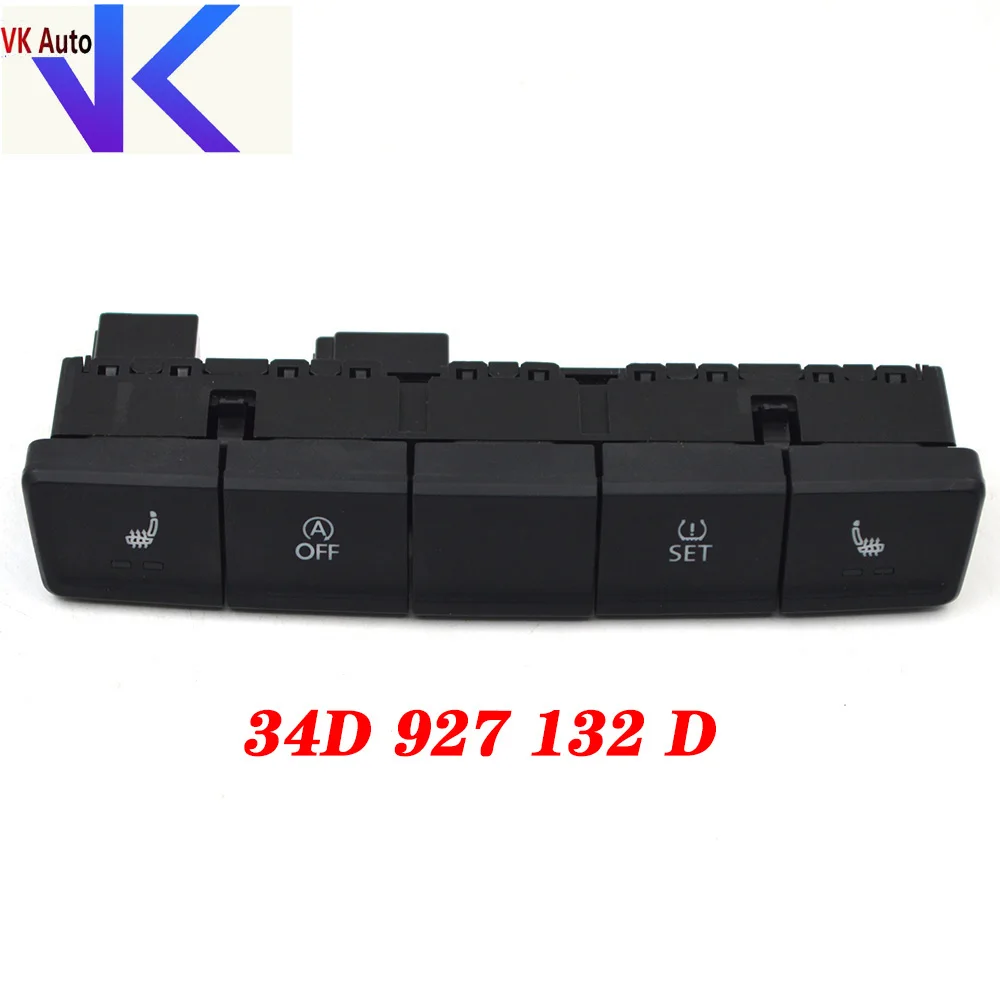 

34D 927 132 D OEM Seat Heater Switch Start Stop SET TPMS Tire Pressure Button For JETTA 2020-202234D 927 132 D