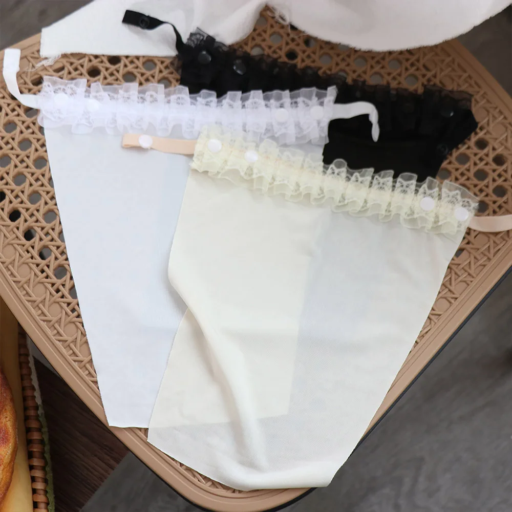 Fashion Ice Silk Strapless Insert Wrapped Chest Clip on Bralette Invisible Lace Anti-Glare Tube Top Chest Cover Up Thin Show