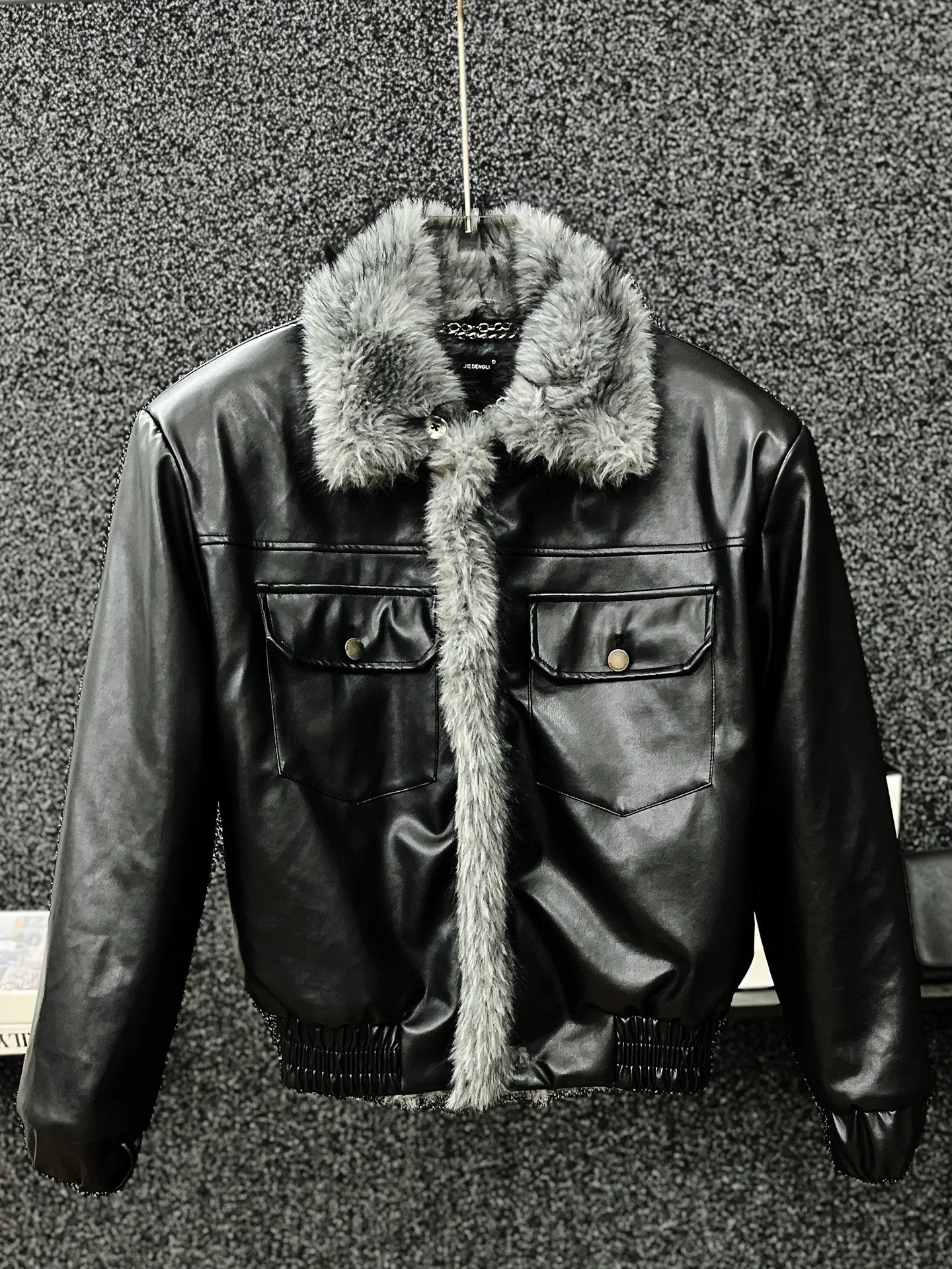 

Теплый мотоциклетный джет, мужская зимняя повседневная куртка Sle Faion, новинка 2025 года, теплый кожаный джет, мужская одежда