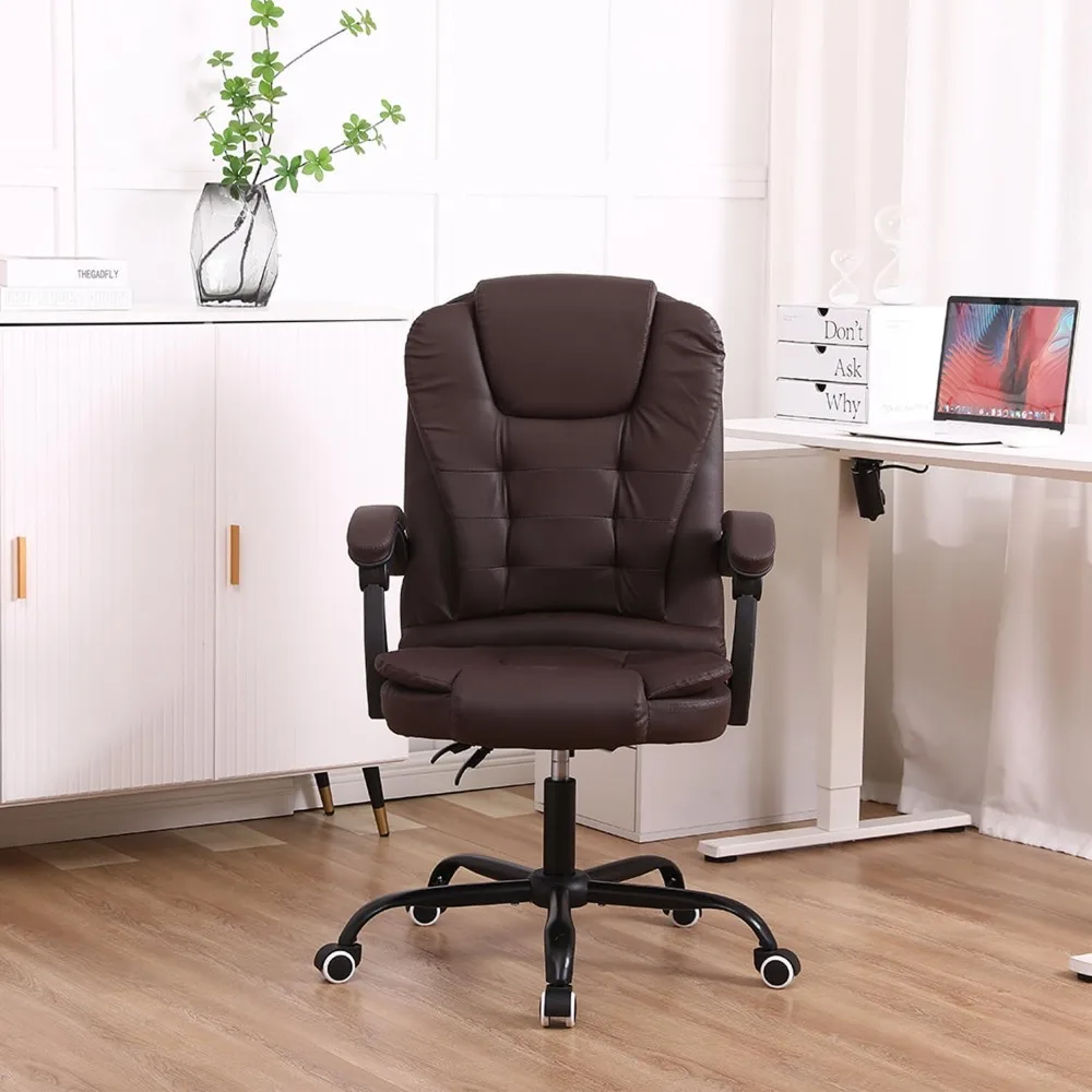 

Swivel Chair Office Chair Heavy Duty Executive Reclining Computer Swivel Chair (Brown) Gaming Gamer Ergonomic Armchair