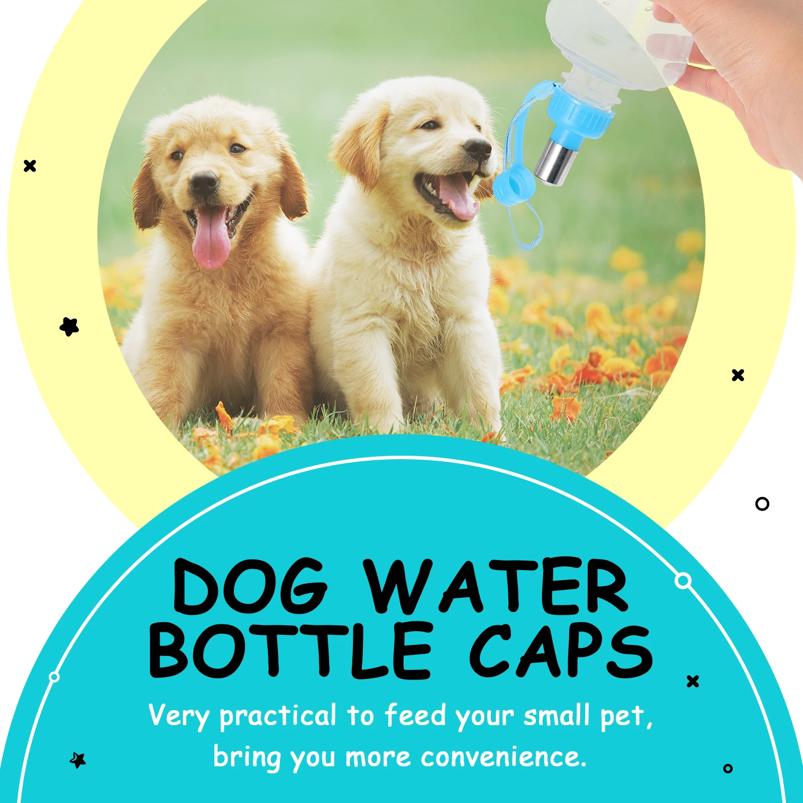 

2pcs Pet Water Dispenser Cap Dog Cat Rabbit Leak Proof Kettle Lid For Travel Outdoor Walking Hiking Bottle Cap Small Animal