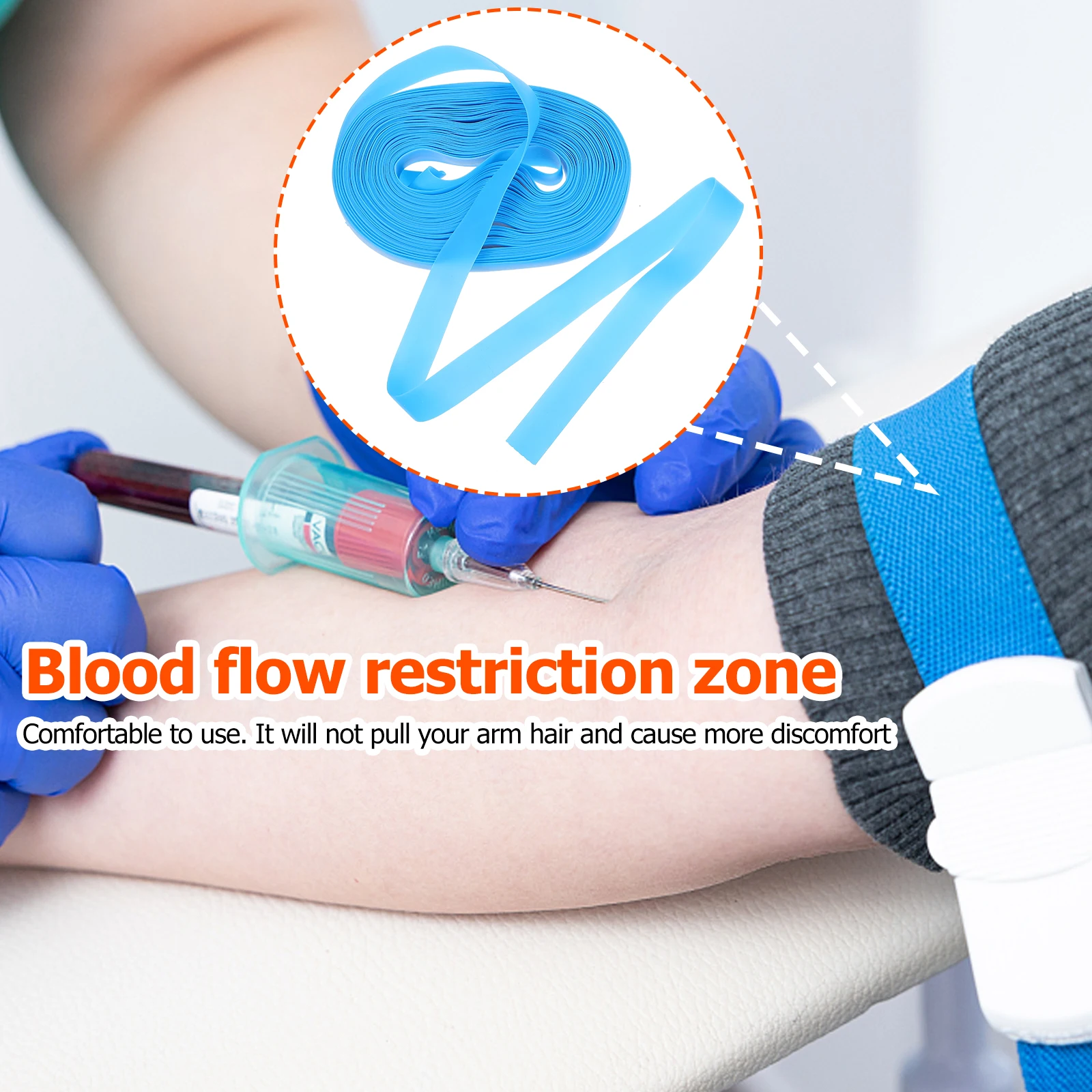 Disposable Rubber Tourniquet Medical Hemostasis Band Comfortable Blood Restriction Device for Hospital Emergency Use
