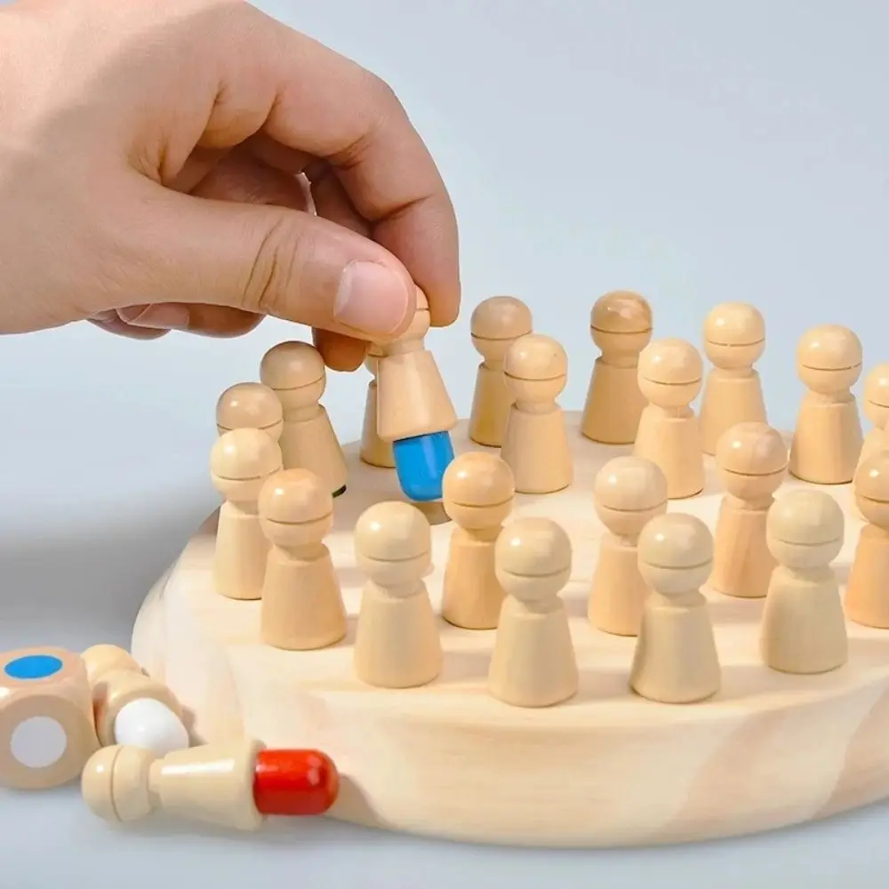 Kinder Montessori Pädagogisches Holz Spielzeug Lernen Farbe Sensorischen Spielzeug Speicher Spiel Stick Schach Puzzle Spiel Party Spiel Für Kinder