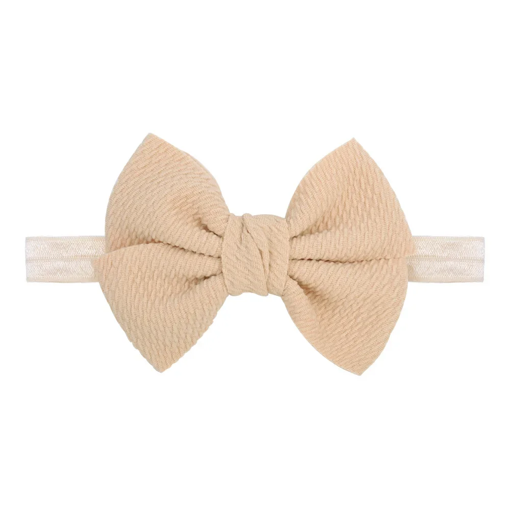 4.3 Inches Solid Color Handmade Bowknot Baby Girls Headband Fashion Bows Elastic Hairband Clothing Decoration Infant Accessories