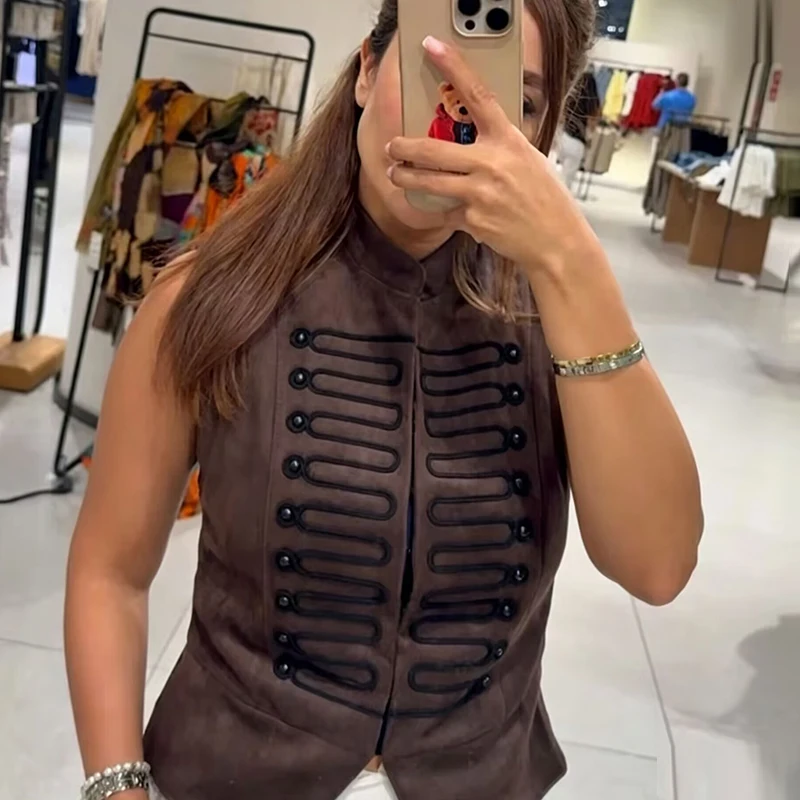 Autumn New Women's Jackets Vest 2026 New Fashion Slim Short Napoleon Style Women's Vest Chic Autumn Joker Youth Street Jackets