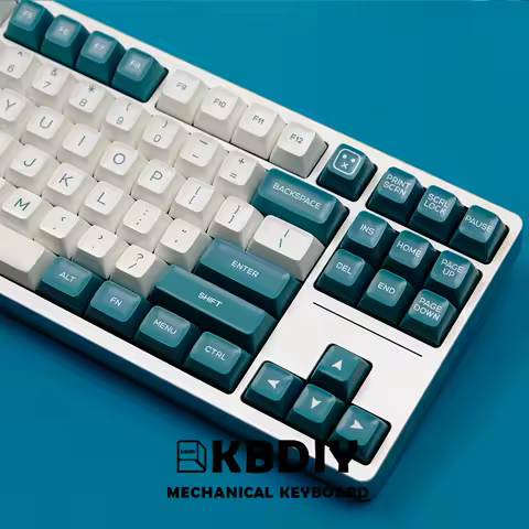 KBDiy 142 Keys PBT Keycap for Mechanical Keyboard SA Profile Green and White Keycaps Custom Double Shot Dye-Sub for GMK75 GMK67