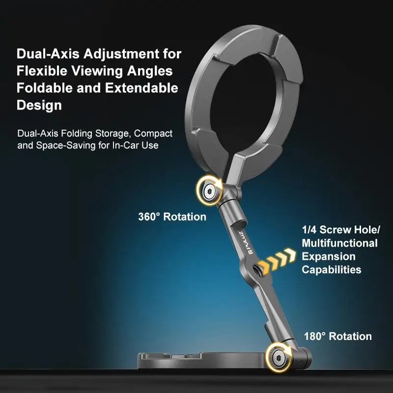 MagSafe soporte de teléfono plegable magnético de doble cabezal para iPhone 16 Pro Max 16 Pro 16 Plus 16 15 14 13 12 soporte de teléfono