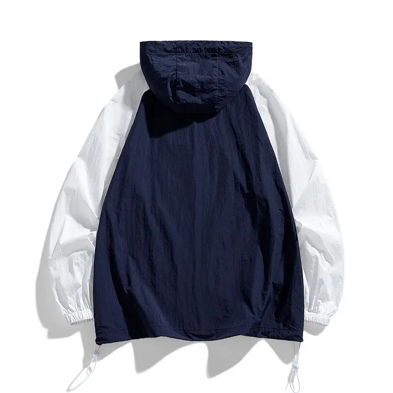 M-8XL Big Size Zipper Sweatshirt Hooded Jacket Men Summer Sun Protection Clothing Lightweight Outdoor Sportswear Long Sleeve New