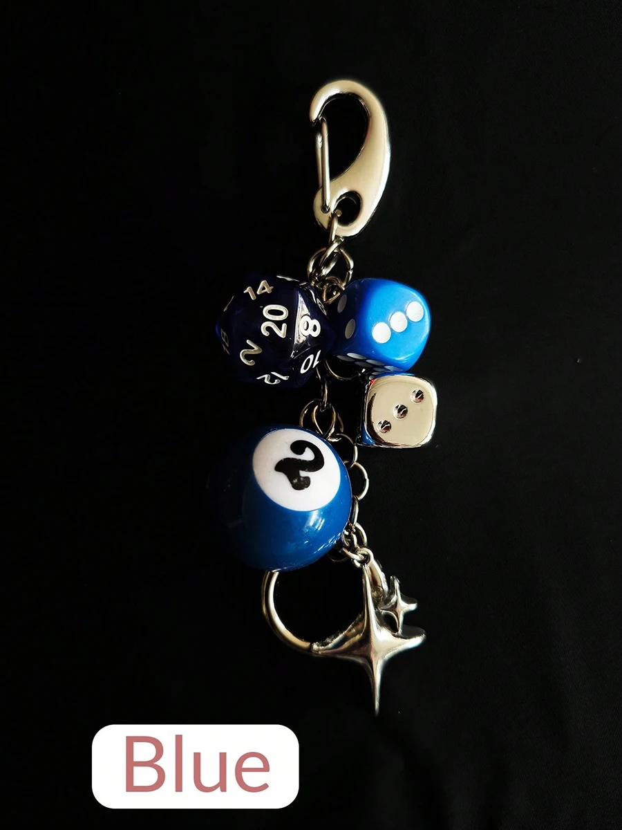 Ster dobbelstenen zwarte acht bal hanger tas hanger handgemaakte diy hanger ornamenten geschikt voor auto sleutelhanger decoraties coole stijl