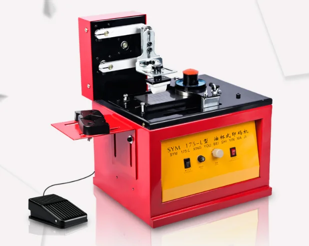 Electric Pad Printing Machine Printer For Date Logo Print+ Metal Cliche Plate + Rubber Pad