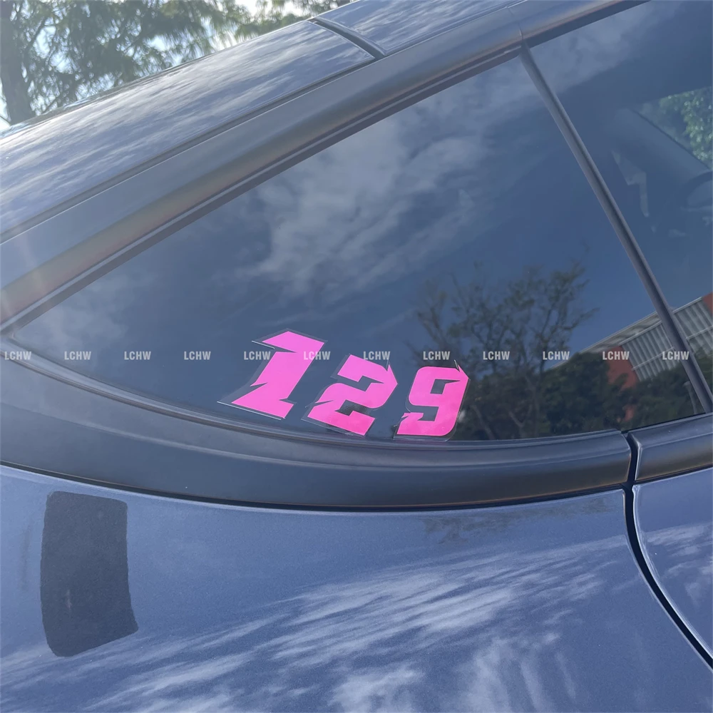 Pink Motorcycle Racing Number Stickers Car Styling Personalized Motor Auto Window Tail Scraches Cover Decal ForgedLaser