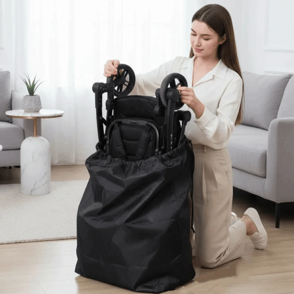 Water-Resistant Stroller Travel Bag Heavy-Duty Drawstring Closure Pram Storage Organizer Anti-splash Water Reinforced Handles