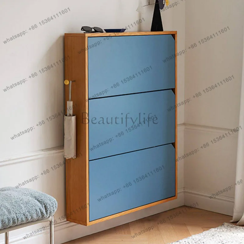 Factory Direct Sales Wooden Modern Shoe Shelf Designer Organizer Storage Vertical Cupboard Shoe Cabinet Display Hidden Archivado