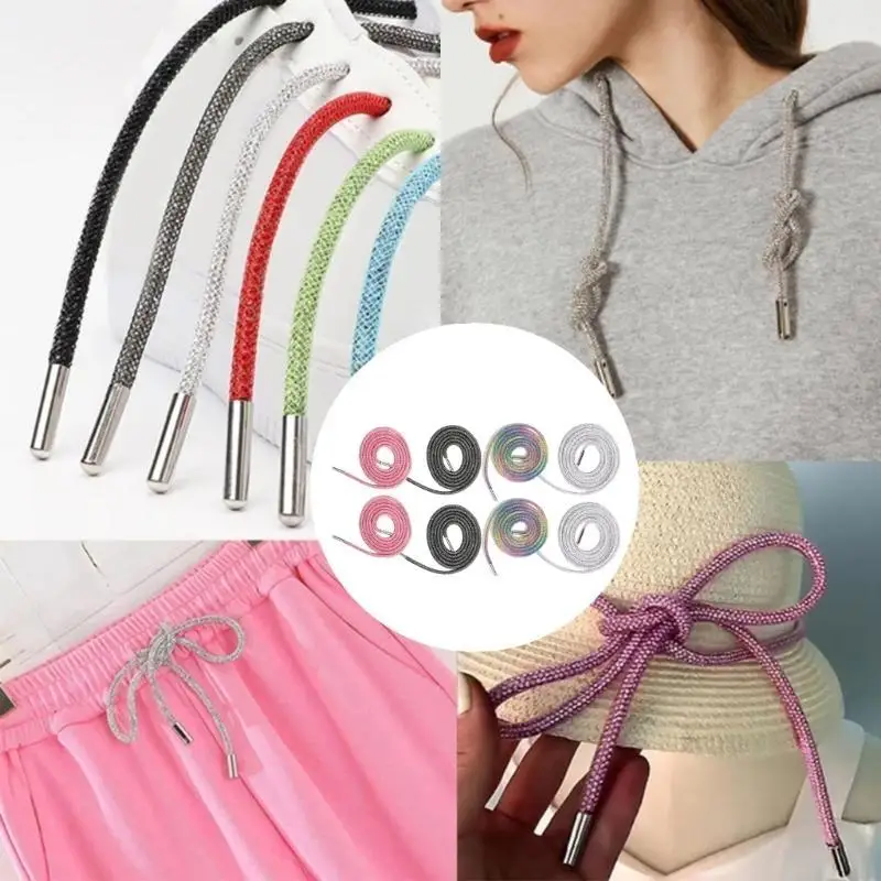 2PCS Delicate Shoelaces cho nữ cô gái tuổi teen giày thể thao trang trí gót chân kim cương bằng kim cương thay thế