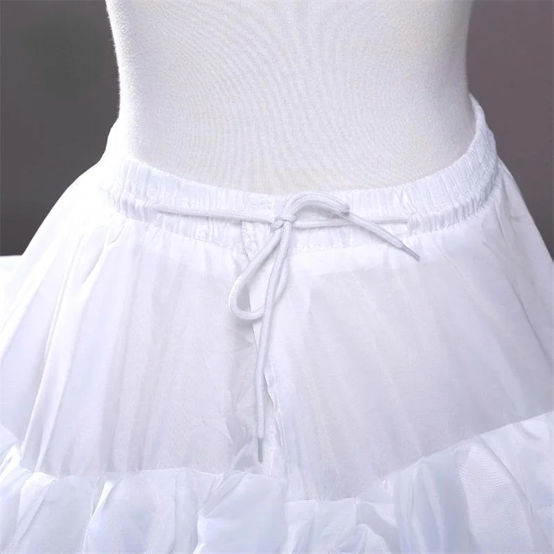 4ห่วง Ball Gown Petticoats ราคาถูกสีขาว Petticoat Crinoline กระโปรง Big Ruffle อุปกรณ์จัดงานแต่งงาน Tulle Underskirts