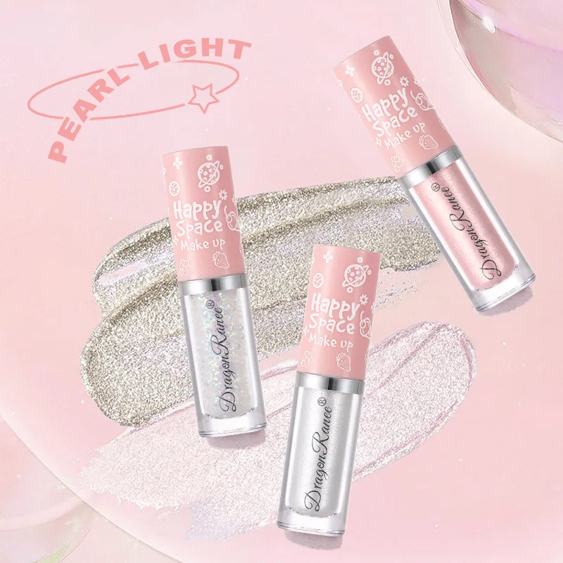 Glitter Liquid Eye Shadow Super Shiny Bright Crystal Silkworm Eyeshadow Makeup White Nude Pearl Highlighter Eyeliner Cream Gel