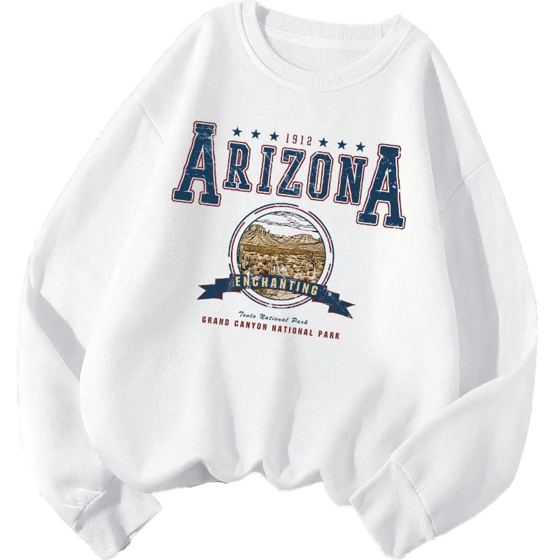 Modne bluzy damskie Arizona Natlonal Park drukuje swetry Casual Crewneck Oversize bluzy polarowe ciepłe ubrania damskie — zdjęcie 2